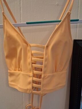 Peach Strappy Swim/Crop Top